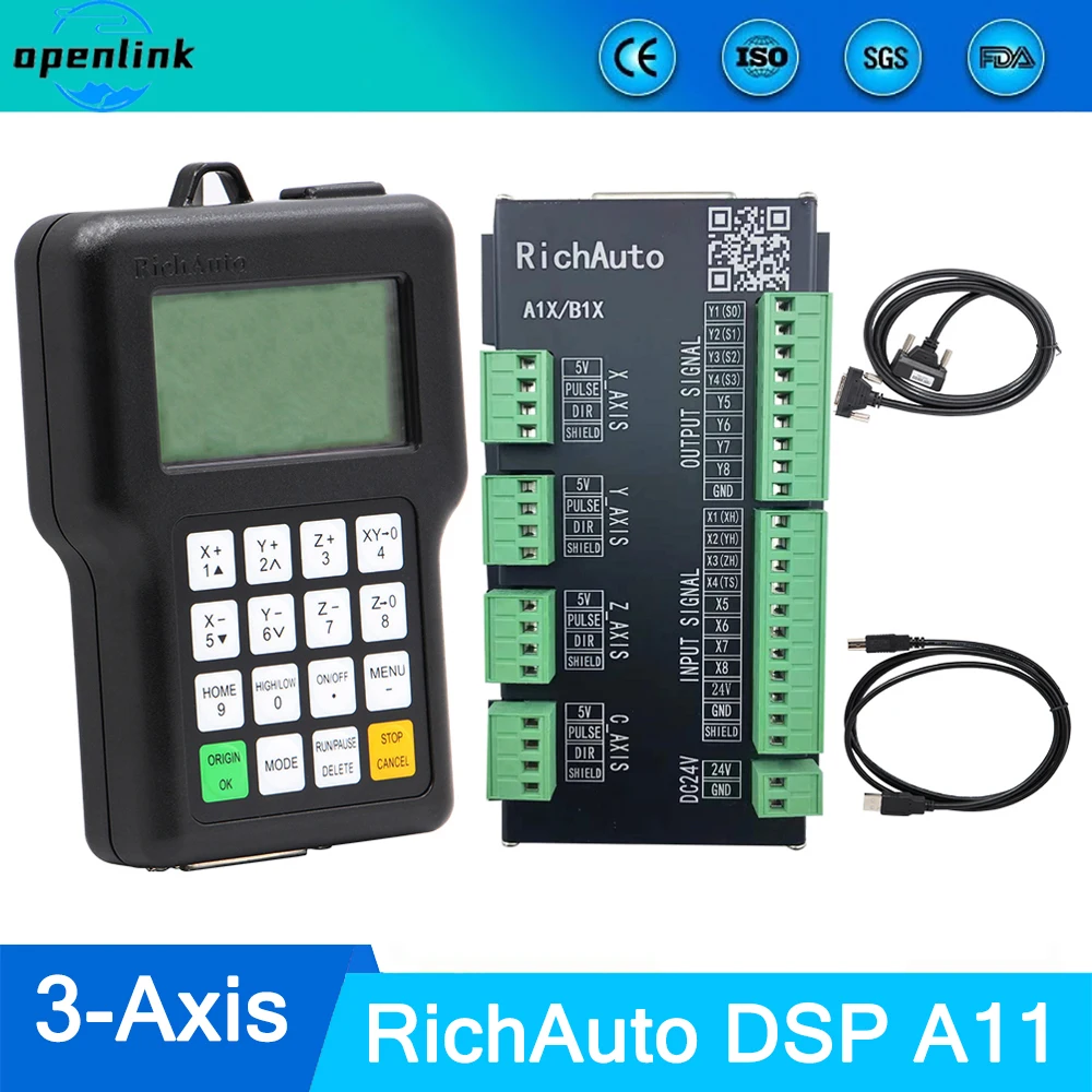 Контроллер ЧПУ RichAuto DSP A11 3-осевой пульт дистанционного управления движением для