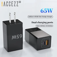 accezz gan 65w usb c fast charger quick charge 4 0 3 0 charging for iphone 12 11 pro max laptop samsung macbook pro usb charger