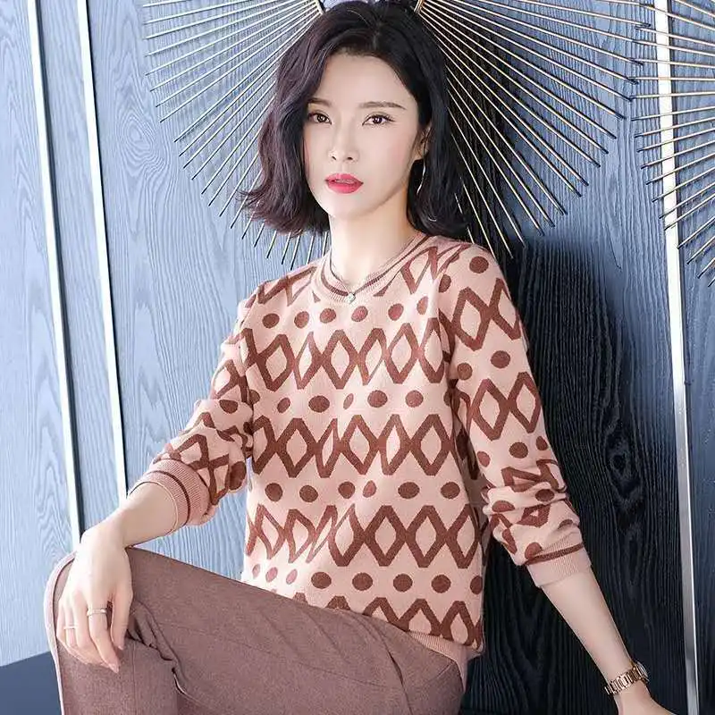 

Spring, Autumn and Winter Sweaters Ladies Loose Outside Wearing The 2021 New 100-set Long-sleeved Knitted Sweater Top