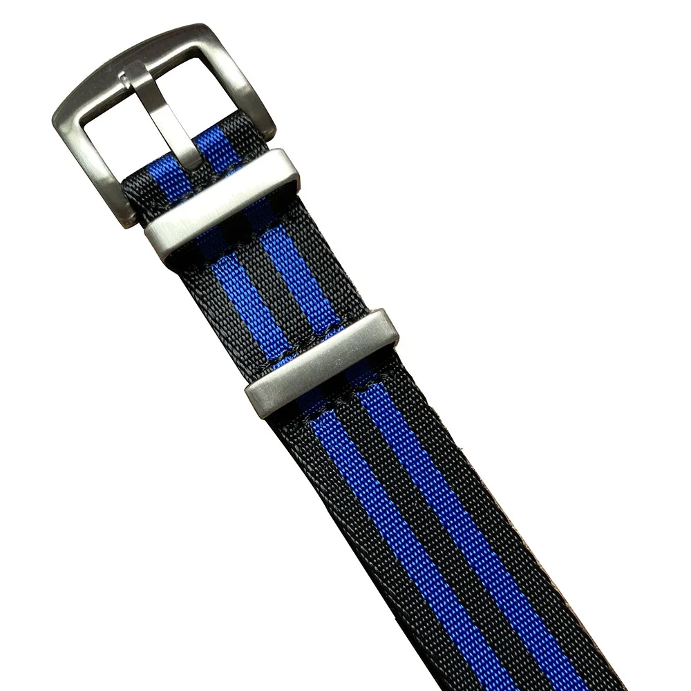 Премиум ремень безопасности нейлоновый ремешок для часов NATO 20 мм 22 двойной синий