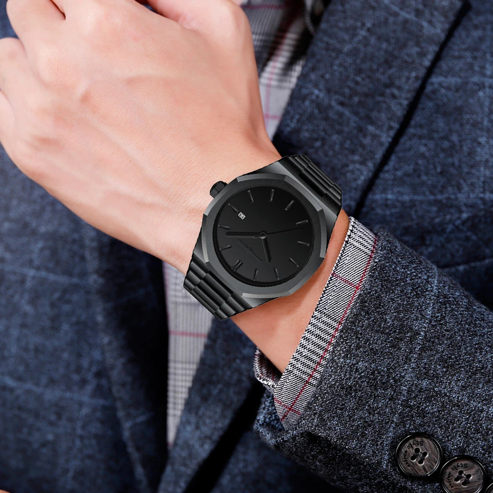 Часы наручные мужские кварцевые в стиле милитари роскошные деловые золотистые с