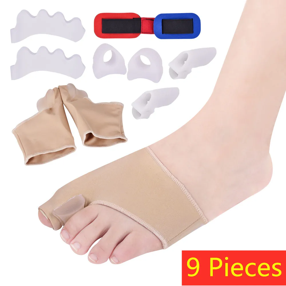 9 шт. отделитель большого пальца стопы Корректор для косточки на ноге скрытие