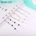 Женские длинные серьги с бусинами MAIKALE, роскошные висячие серьги с ниспадающими кисточками и цепочкой, модные ювелирные изделия для подарка