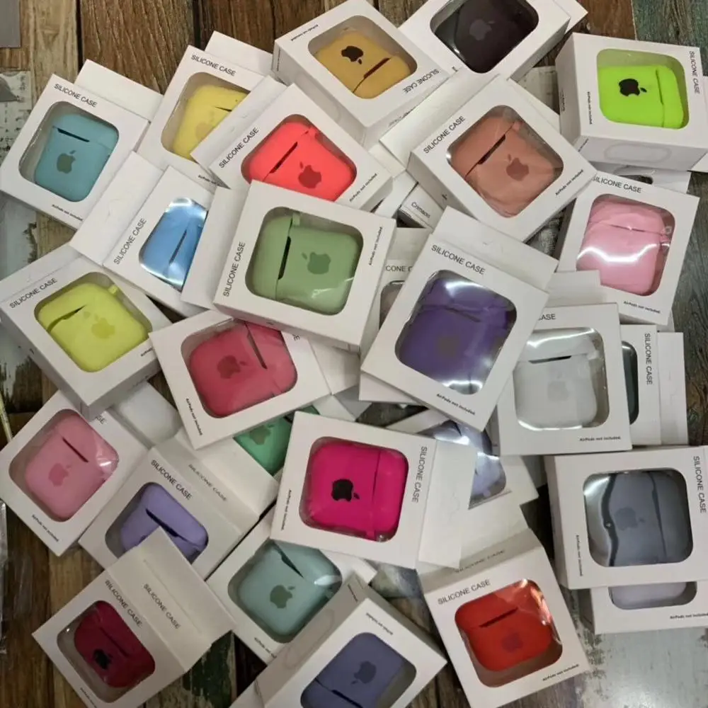 Оригинальный чехол Apple Airpods 1 2 беспроводной Bluetooth для наушников яркие цвета AirPods