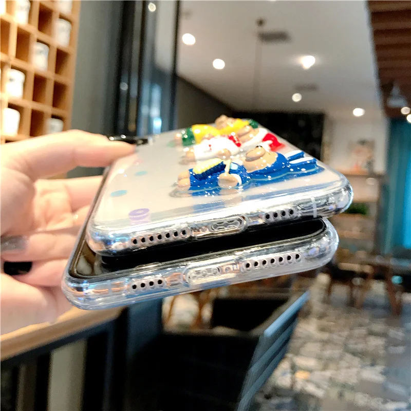 

Case for IPhone 11 12 Pro XS Max XR X SE Mini Christmas Cartoon Deer Silicone Cover for Iphone 7 8 6 6S Plus Epoxy Back Cover