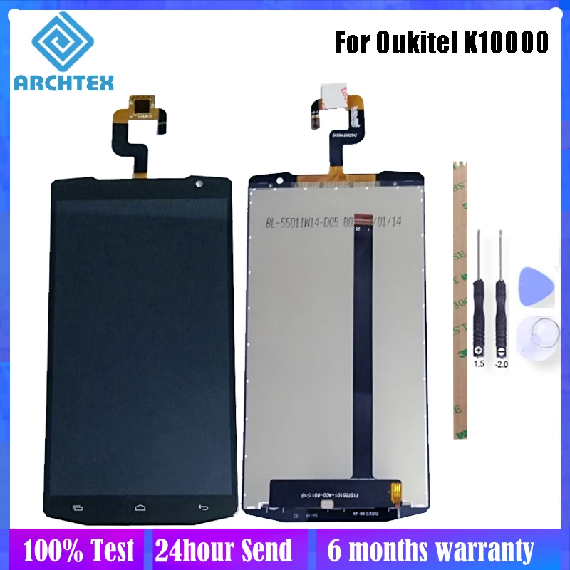 Оригинальный ЖК дисплей Oukitel K10000 5 дюйма + кодирующий преобразователь сенсорного