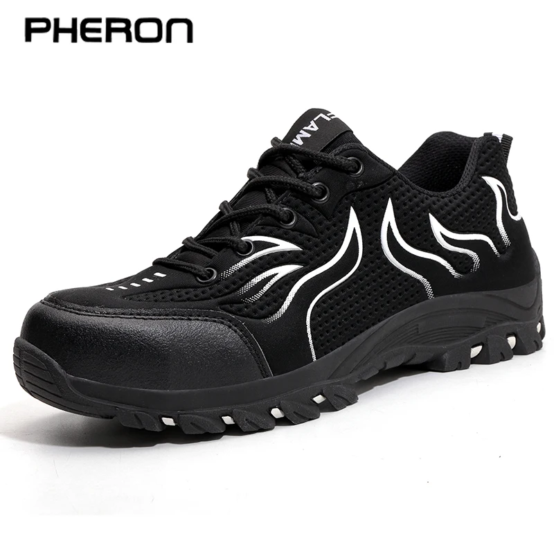 Мужские ботинки со стальным носком дышащие защитные рабочие защита от ударов