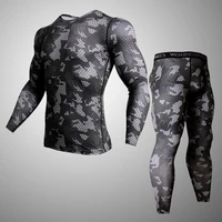 new fitness underwear mens base layer leggings mens winter sports suit compression underwear 2 piece tracksuit jogging suit