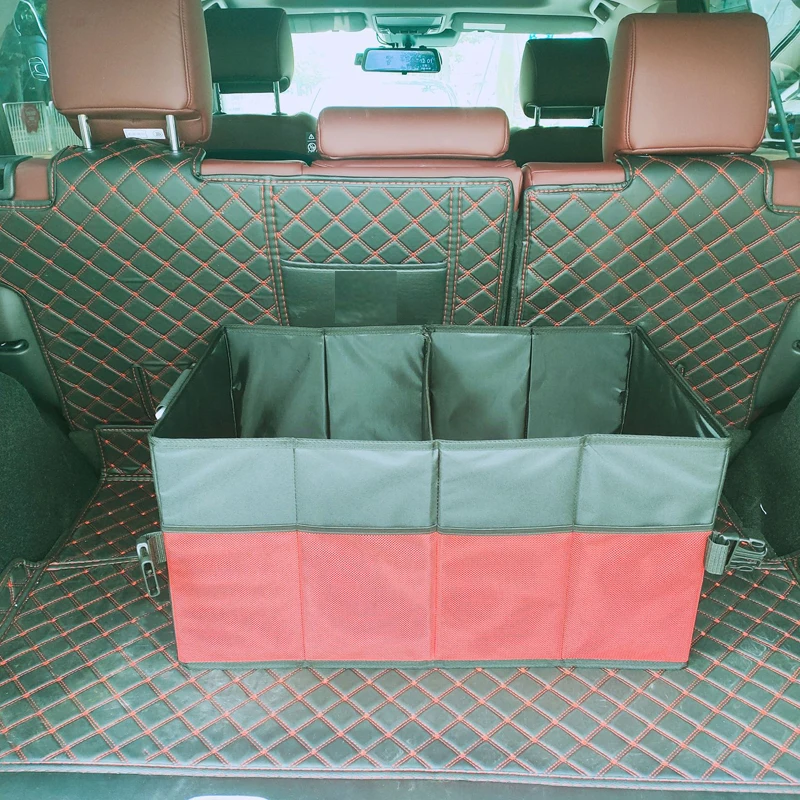 Продажа Складной ящик для хранения в багажник автомобиля, черный и красный ящик для багажника, многофункциональный антигрязный, подходит для всех м... Продажа Складной ящик для хранения в багажник автомобиля, черный и красный ящик для багажника, многофункциональный антигрязный, подходит для всех м...