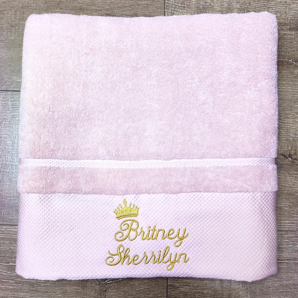 

Pink 70x140cm 100% Cotton Bath Towels Hotel SPA Club Sauna Beauty Salon Free Custom LOGO Its Name Many Colors Are Available
