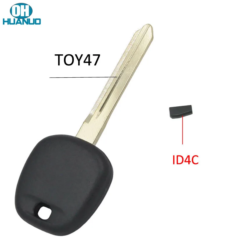 Прозрачный чехол для ключа зажигания Toyota Corolla Yaris Avensis с лезвием TOY47 чипом ID4C 4C |