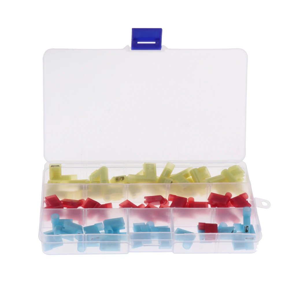 

60 Pieces Nylon Flag Spade Female Insulated Terminals Connector Assortment