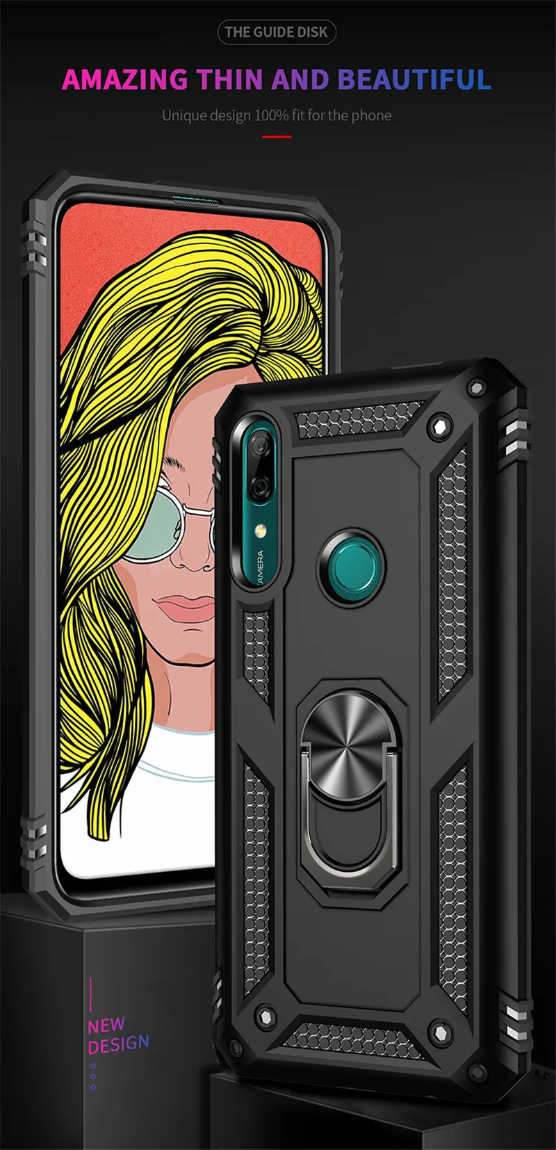Чехол с магнитным кольцом для huawei P Smart Z P20 P30 Pro mate 20 30 Nova 5i Honor 10 Lite Y5 Y6 Y7 Y9 Prime силиконовый защитный чехол