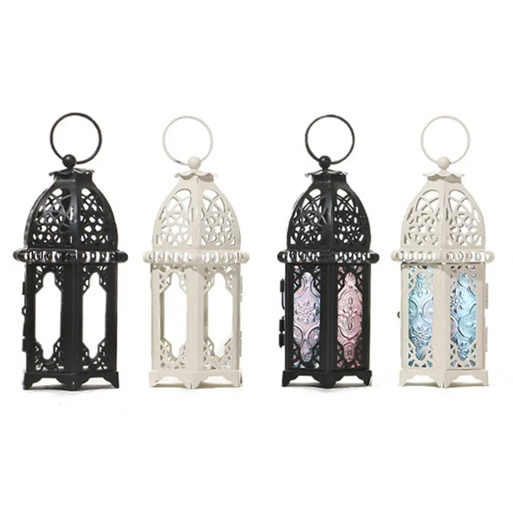 

Candle Holder Brand New European Candlestick Vintage Hanging Candle Holder Moroccan Glass Candle Lantern Wedding Home Decor