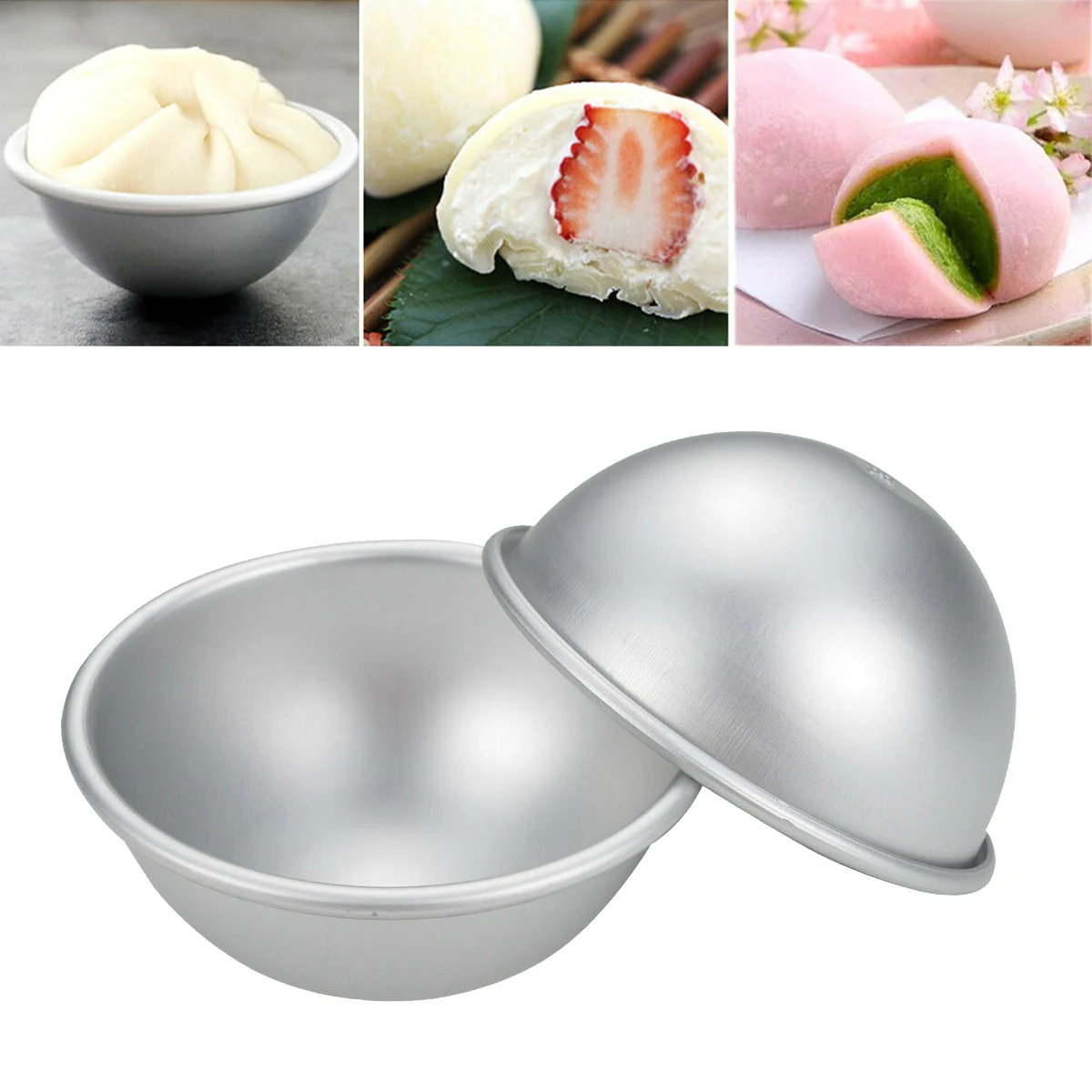 

6PCS Round DIY Soap Mold Bath Bomb Molds Salt Ball Homemade Crafting Gifts Semicircle Sphere Metal Mold 3D Sphere Shape 3 Size