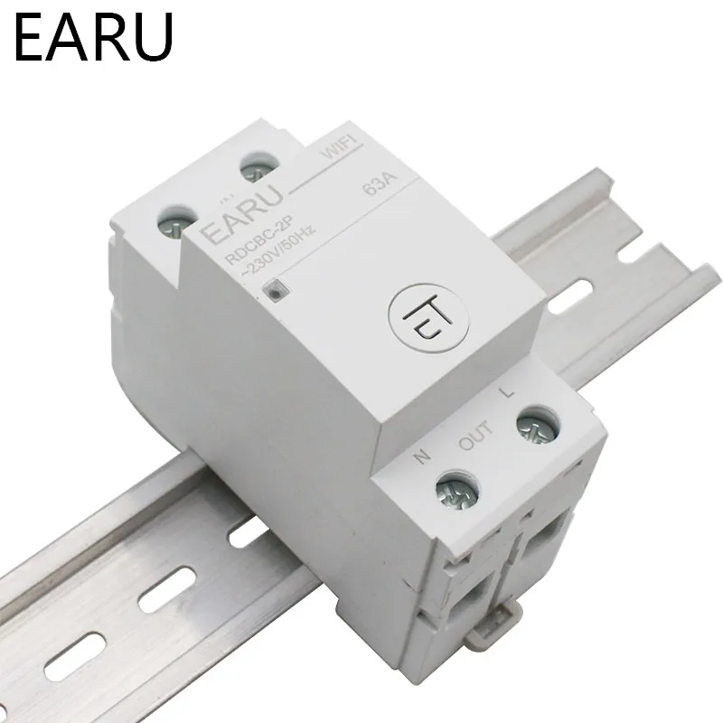 1P+N Din Rail WiFi Circuit Breaker Smart Timer Switch Relay Remote Control by eWeLink APP Work with Home Alexa Google | Обустройство