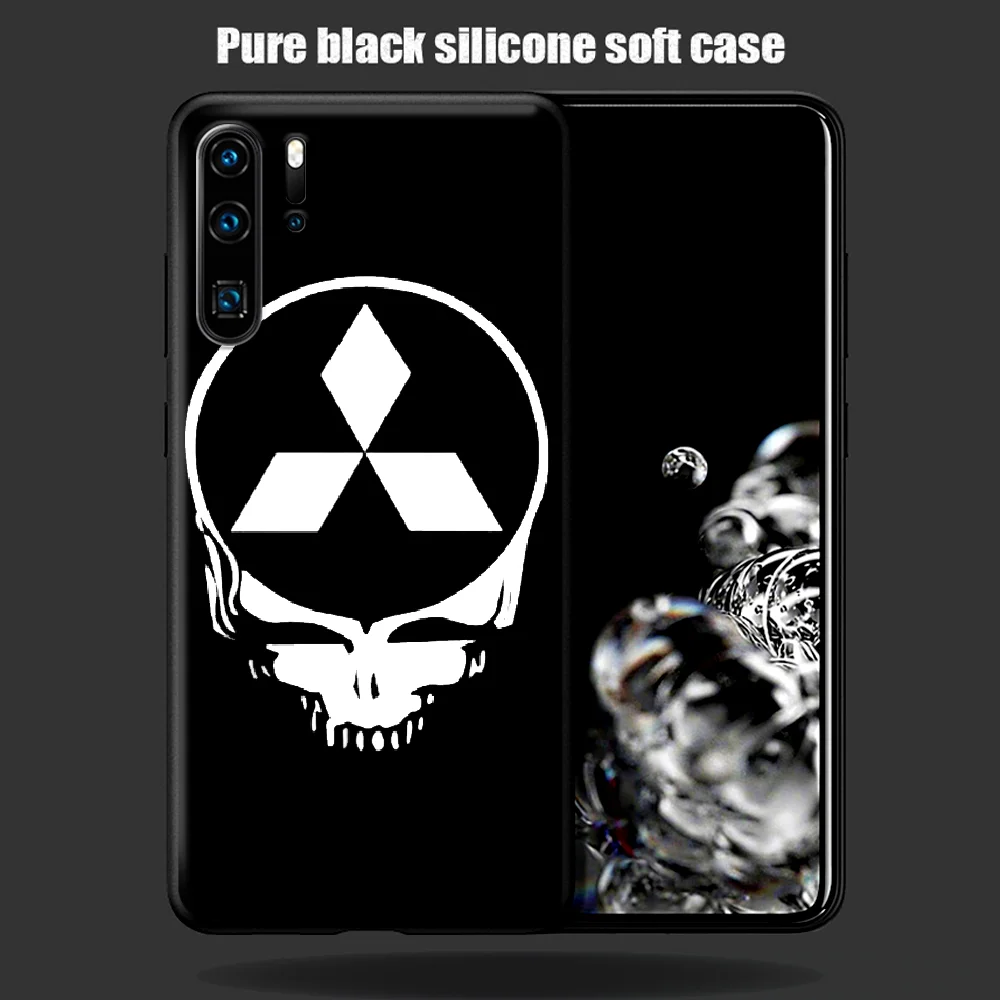 

Mitsubishi Sport Car Logo Phone Case For Huawei P Mate 10 20 30 40 Pro Lite Smart 2019 2021 black Coque Fashion Cover Soft Cell