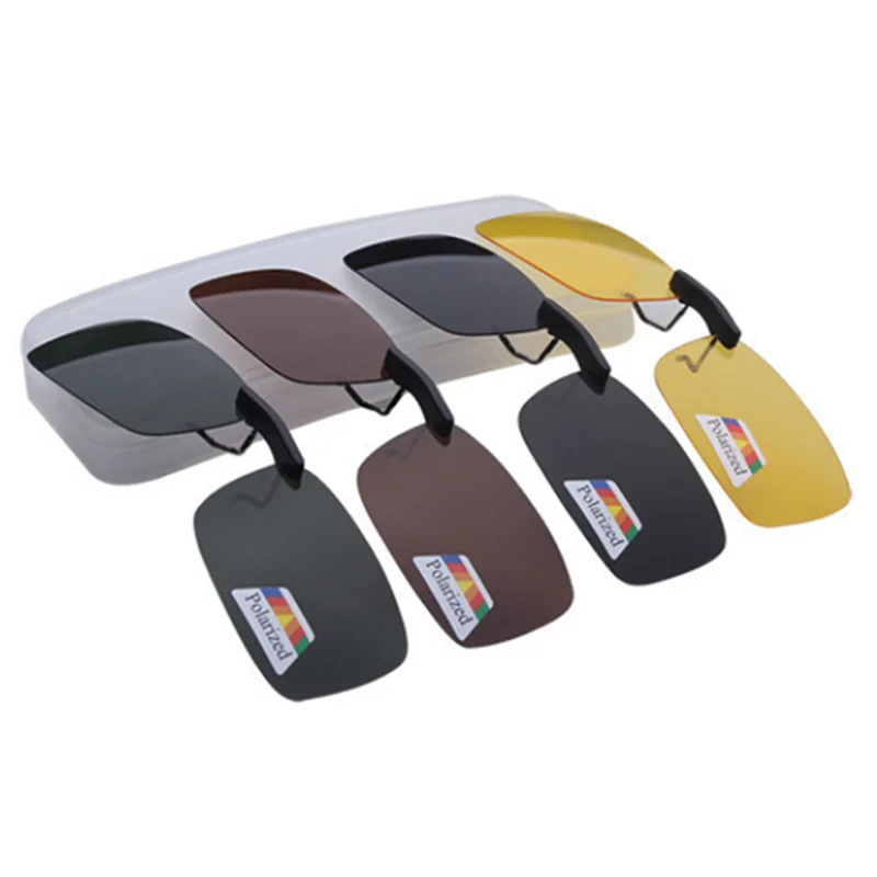 

Hot Polarized Clip On Sunglasses Near-Sighted Driving Night Vision Unisex Lens Anti-UVA Anti-UVB Cycling Riding Sunglasses Clip