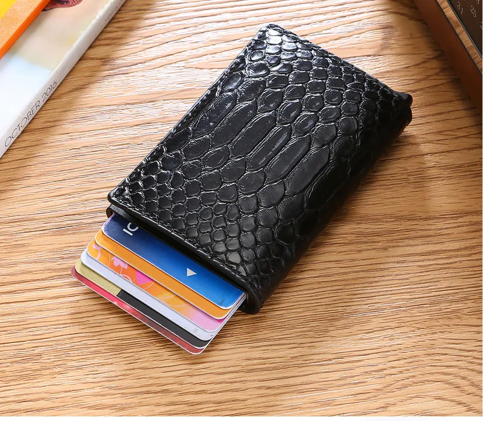 DIENQI Смарт мужские кошельки Rfid, сумка для денег, магический мини тонкий кошелек, мужской маленький кожаный кошелек, тонкие сумочки из змеиной кожи Vallet Walet