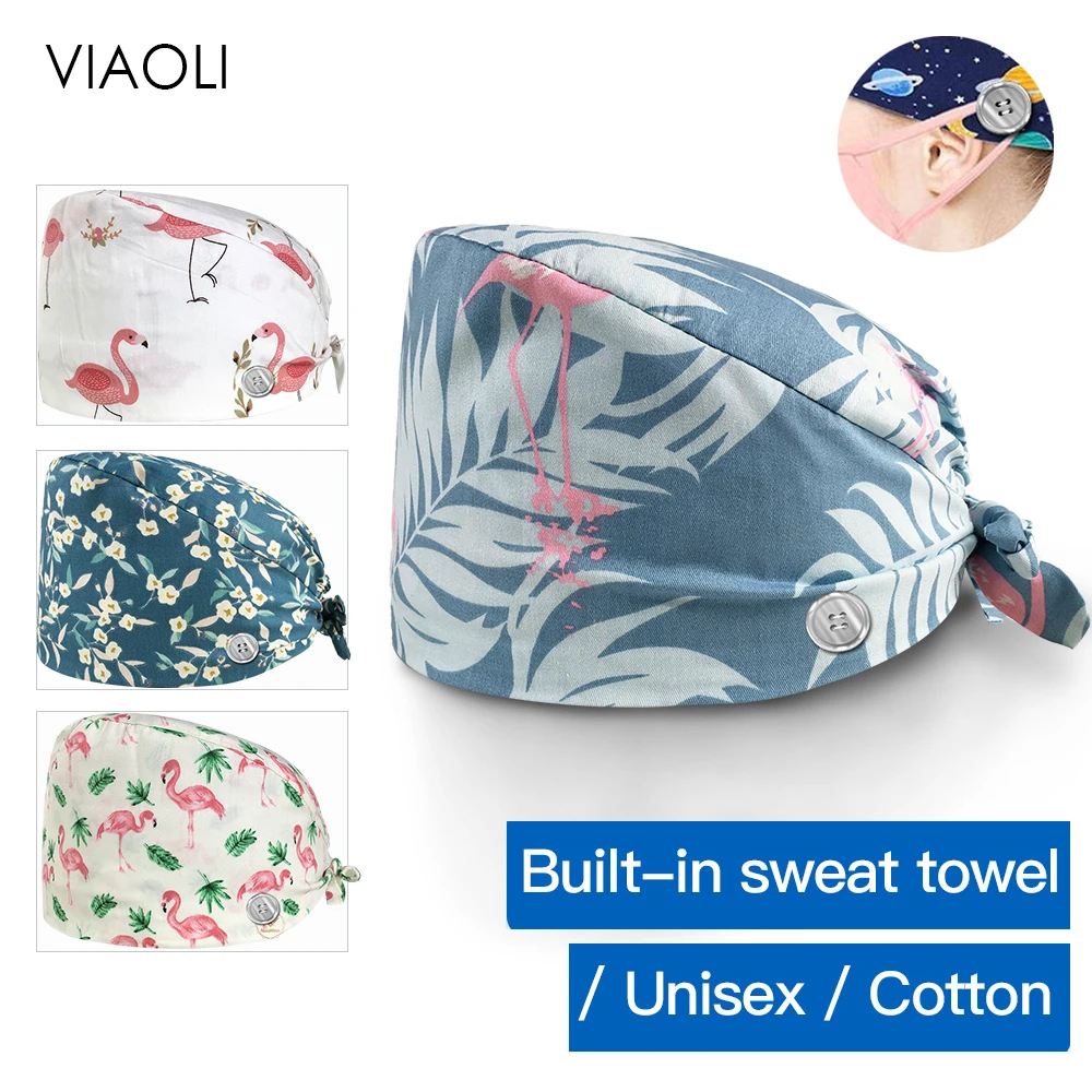 

viaoli men women high quality Cartoon animation scrub cap Medico Beauty salon cap gorros quirofano mujer pet shop cap Dust cap