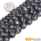 Круглые бусины с большим отверстием, радужные черные бусины Larvikite для изготовления ювелирных изделий, нитка 15 дюймов, рукоделие ювелирные бусины для браслетов, 2 мм