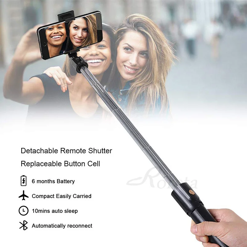 Roreta 3 в 1 Беспроводная Bluetooth селфи палка мини штатив выдвижной монопод Универсальный Pau De Palo для iPhone X 8 7 6s samsung