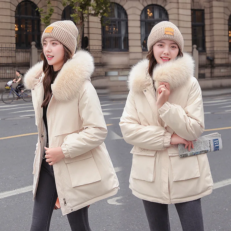 Ladies Coats and Jackets  Winter Clothes Women The New Send To Overcome Female Korean Version Loose Velvet Big Fur Collar