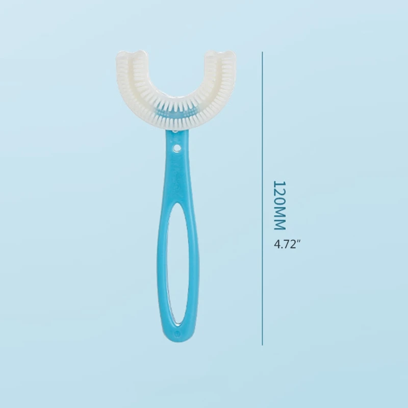 Cepillo de dientes en forma de U para ni&ntilde;os, cepillo de dientes Manual de silicona para cuidado de limpieza Oral-5