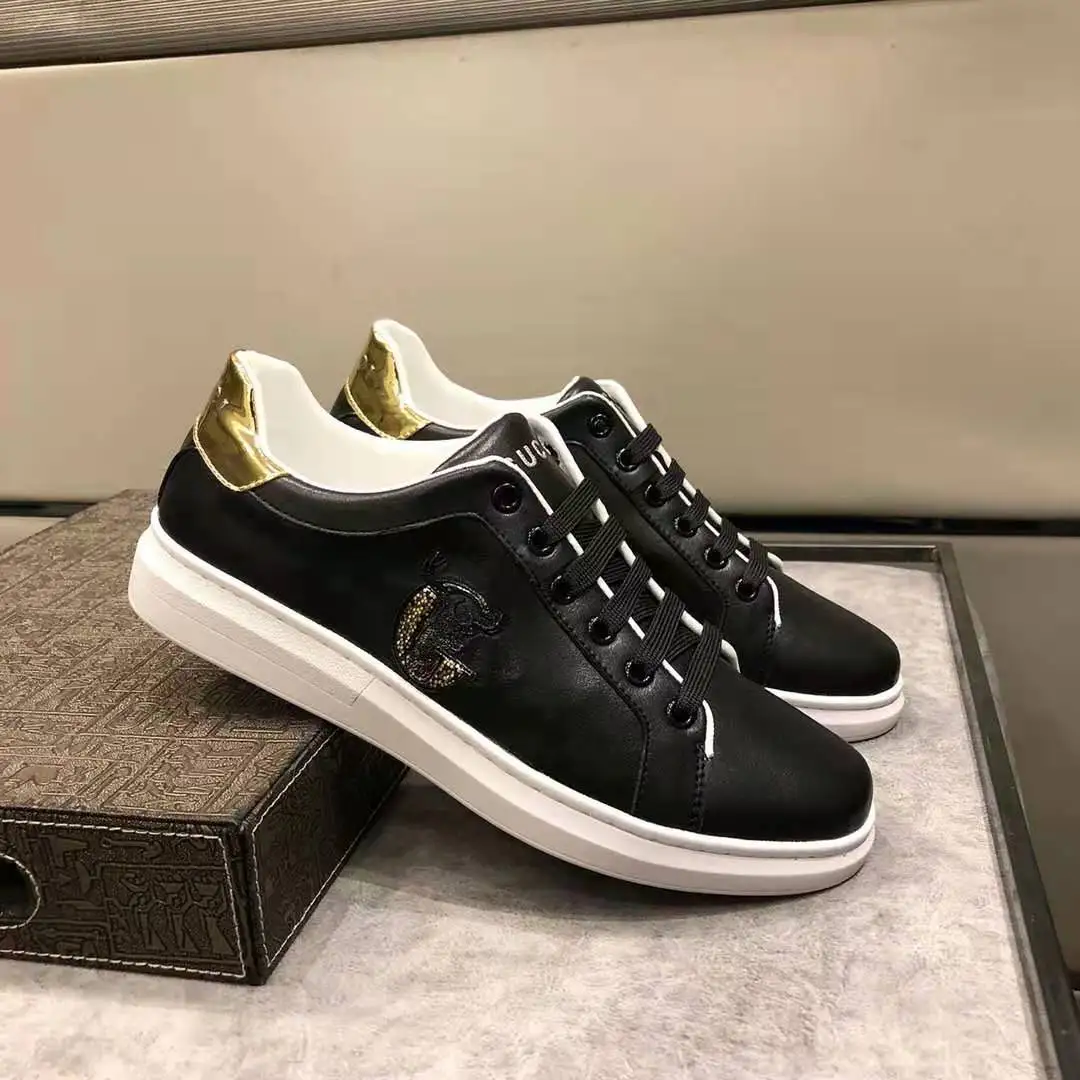 

2021 Genuine Leather Shoes Men's Fashion Brand British Small White Shoes For Male Anti-slip Sneakers Lace-up Outdoor Footwear