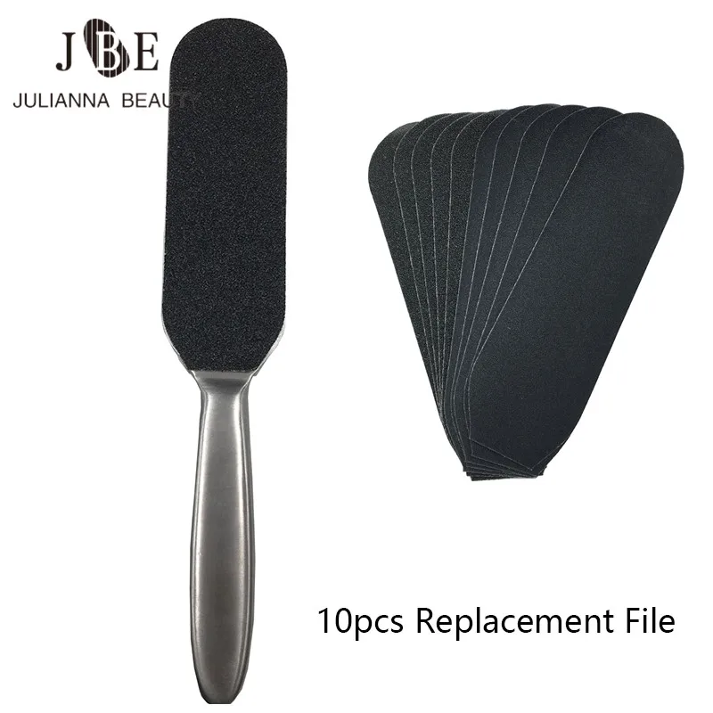 Сменная Песочная бумага + металлическая двухсторонняя ручка для педикюра