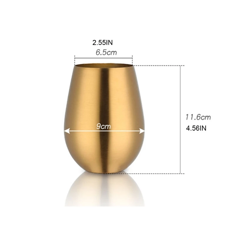 

Stainless Steel One Wall Wine Cocktail Cups Egg Shaped Drinking Mugs Coffee Cups