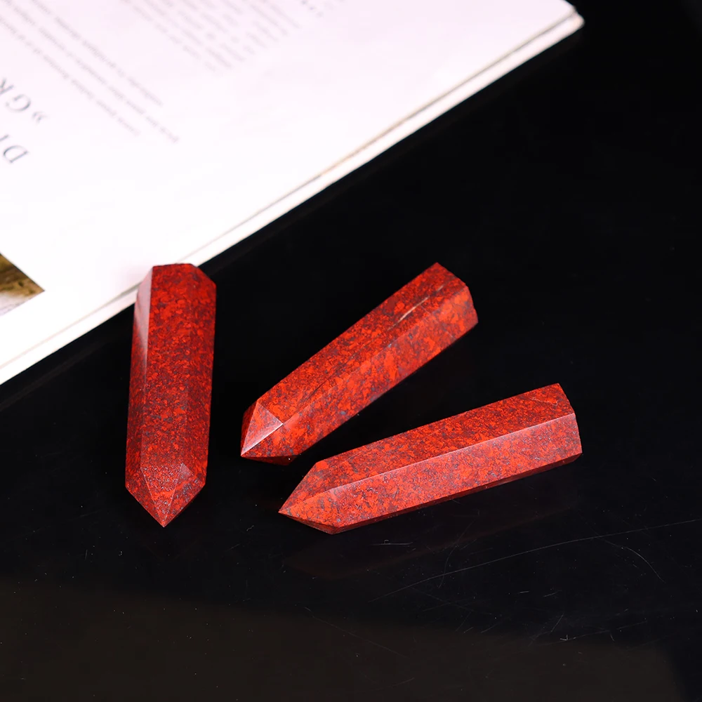 1 шт. натуральная кварцевая палочка Красный Кристалл курица кровь камень