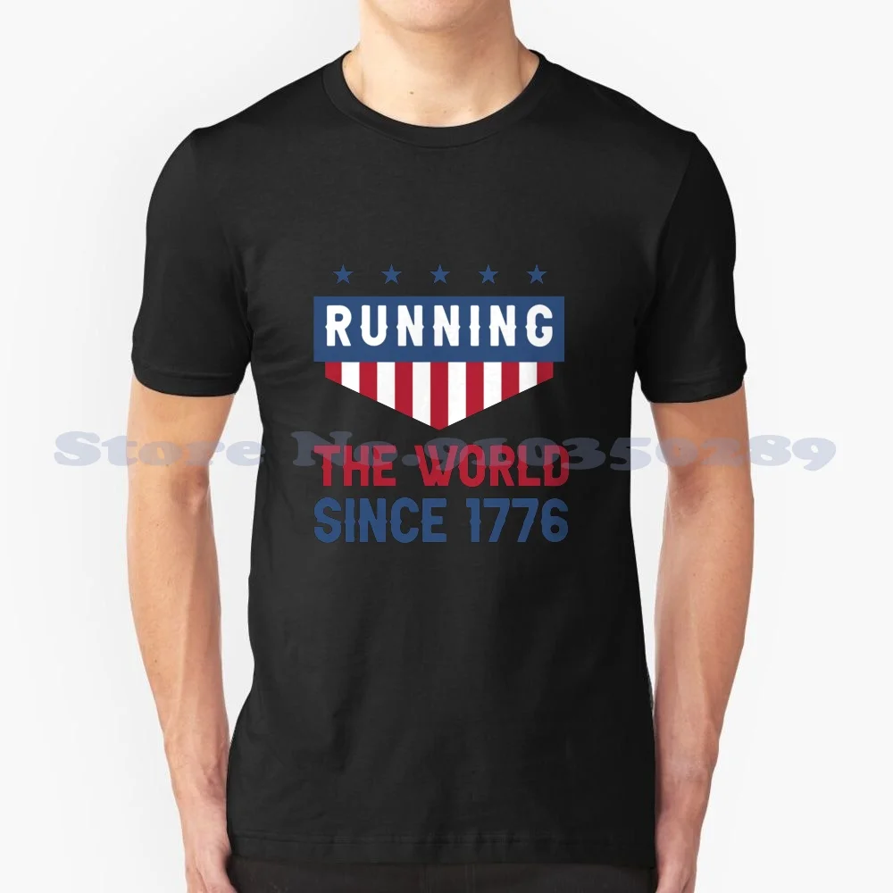 

Футболка с рисунком во время пробежек мира с 1776 года, Модные Винтажные футболки, бегущие по всему миру с 1776 года, в Америке с 1776 года