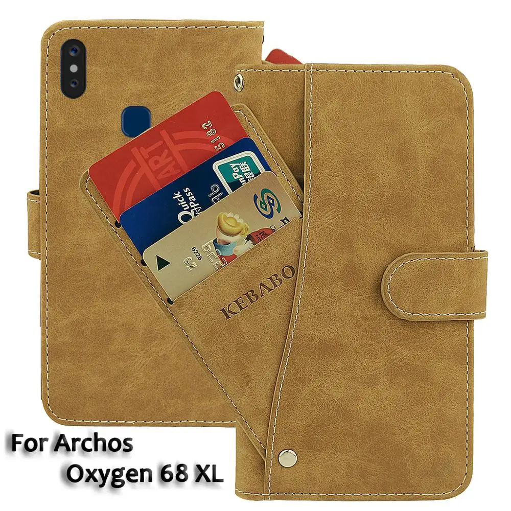 Винтажный кожаный кошелек Archos Oxygen 68 XL чехол с откидной крышкой 6 85 дюйма роскошный
