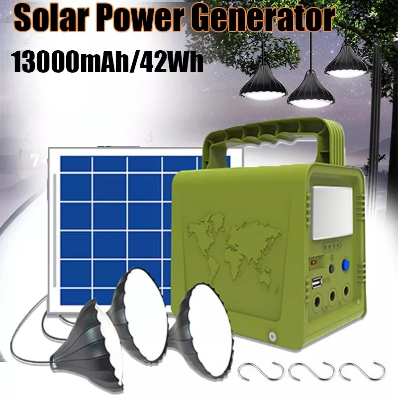 

18W Solar Panel Generator Portable Power Storage Home System Kit 5V USB Charger Solar Generator System Outdoor Garden Lighting