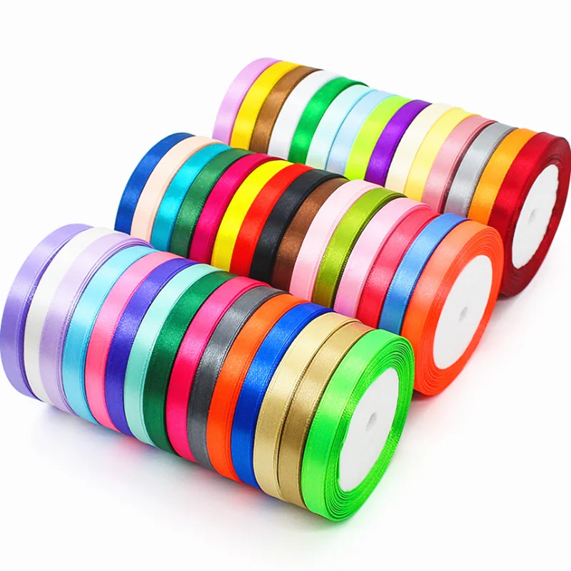

25 Yards/Roll 10mm Silk Satin Ribbons Gift Wrapping Decoration Christmas Ribbons DIY Handmade Supplies Ribbon
