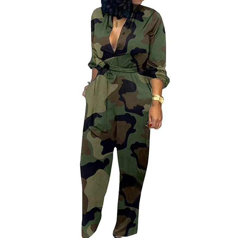 Сексуальный женский комбинезон с глубоким v-образным вырезом высокой талией