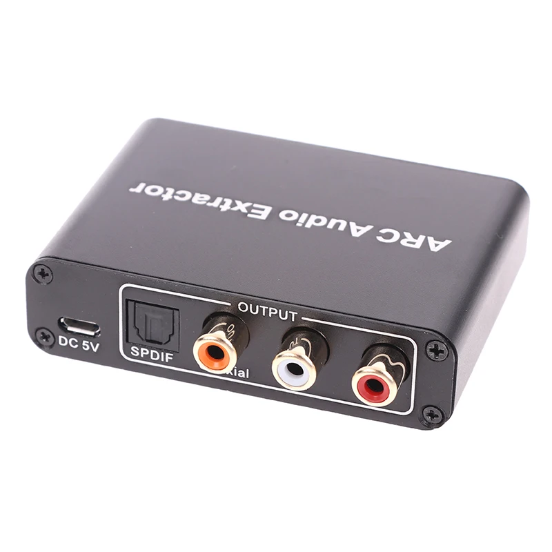 

ARC аудио адаптер HDMI-совместимый аудио экстрактор цифро-аналоговый аудио преобразователь 192 кГц алюминиевый коаксиальный RCA выход 3,5 мм