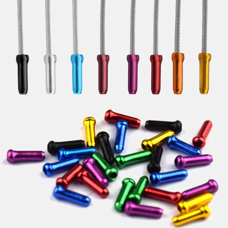 

50 шт./лот, алюминиевый сплав, концевые колпачки для велосипедного кабеля, MTB, дорожный велосипед, концевые колпачки для тормозного переключе...