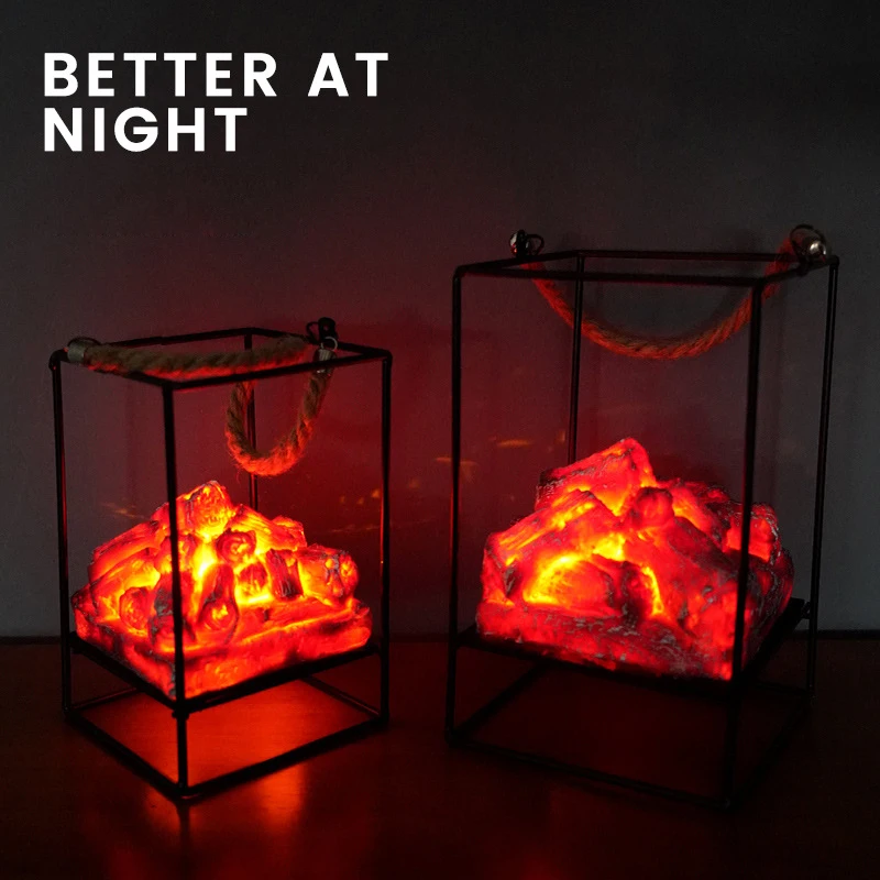 

LED Flame Effect Light Battery Operated Simulation Charcoal Lamp Lights for Christmas Halloween Indoor Outdoor JA55
