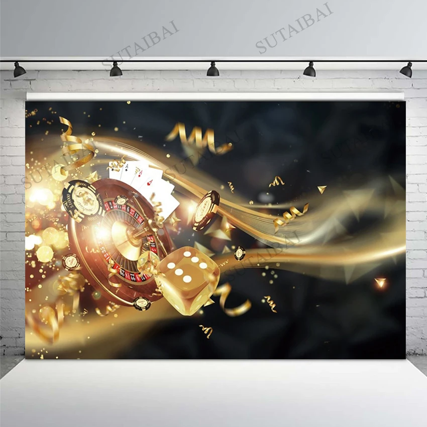 

Casino Dice Chip Poker Poster Personalized Photo Wallpapers Photography Background Baby Shower Party Backdrop For Photo Studio