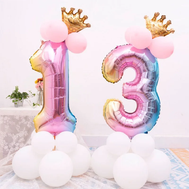 

32 Inch Ice Cream Balloons Big Cartoon Foil Digit Globos Wedding Birthday Balloon Christmas Party Decoration Kids Air Balls Toys