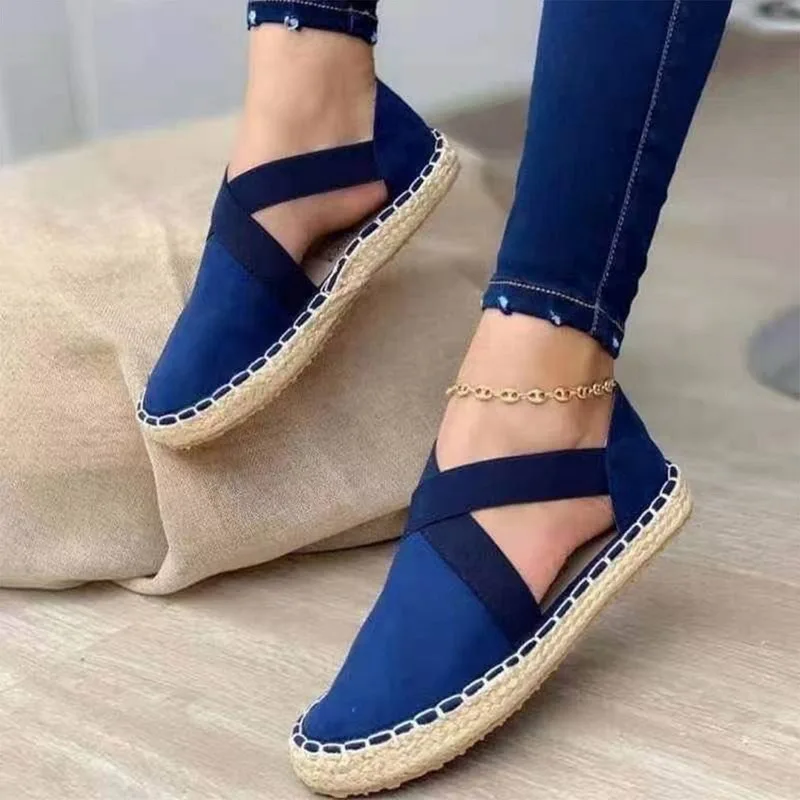 

Summer Striped Platform Sandals Wedges Shoes For Women Hemp Rope Bottom Women's Espadrilles High Heels Slip On Canvas Fisherman