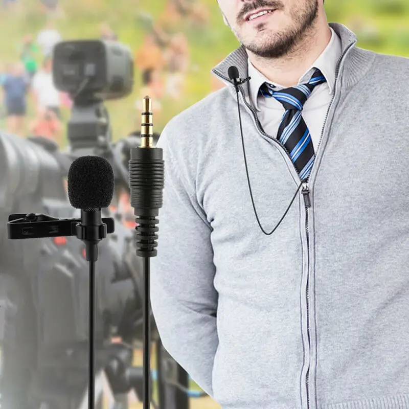 Мини клип на лацкане микрофон Hands-free 3 5 мм проводной Конденсатор Lavalier Mic |