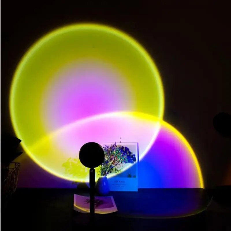 

Rainbow Projection Table Lamp Live Background Projection Decoration Color Light Background Wall Colorful Crystal Desk Lamp