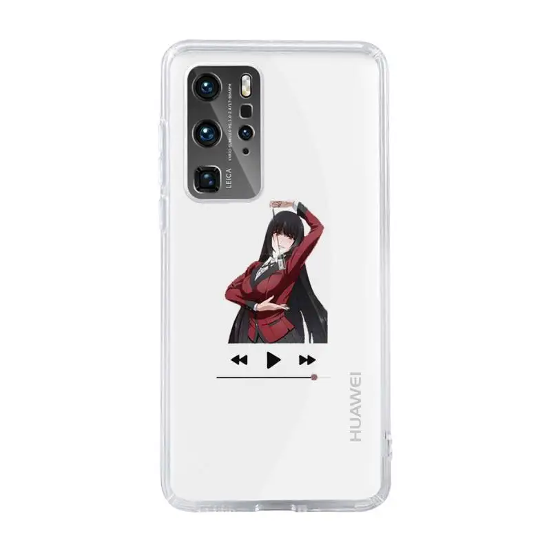 

Kakegurui Jabami Yumeko Phone Case Transparent For Huawei MATE P 40 30 20 10 pro plus lite X 5G Soft TPU Clear Mobile bags shell