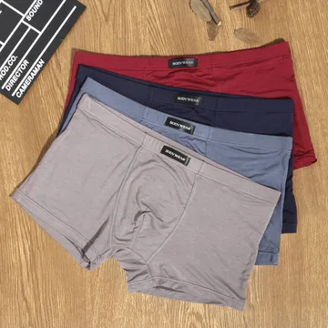 

Men's Solid Colors Underwear Boxer Briefs Shorts Bulge Pouch Underpants Men's Underpants Breathable Intimate