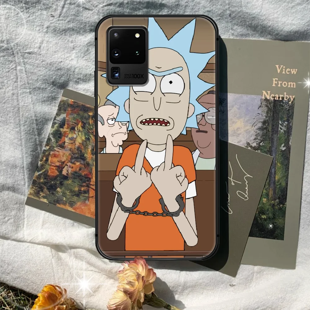 

Rick or Morty Animation Phone Case Cover Hull For Samsung Galaxy S 7 8 9 10 e 20 FE edge uitra plus Note 9 10 20 black Back
