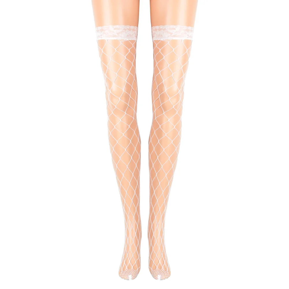 Сексуальное ажурное для женщин чулки Кружевной Топ Бедра Высокие Колготки