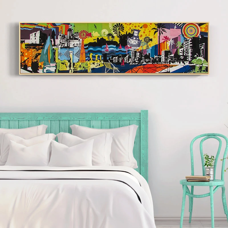 Абстрактный городской пейзаж настенные картины на холсте Современные поп обои